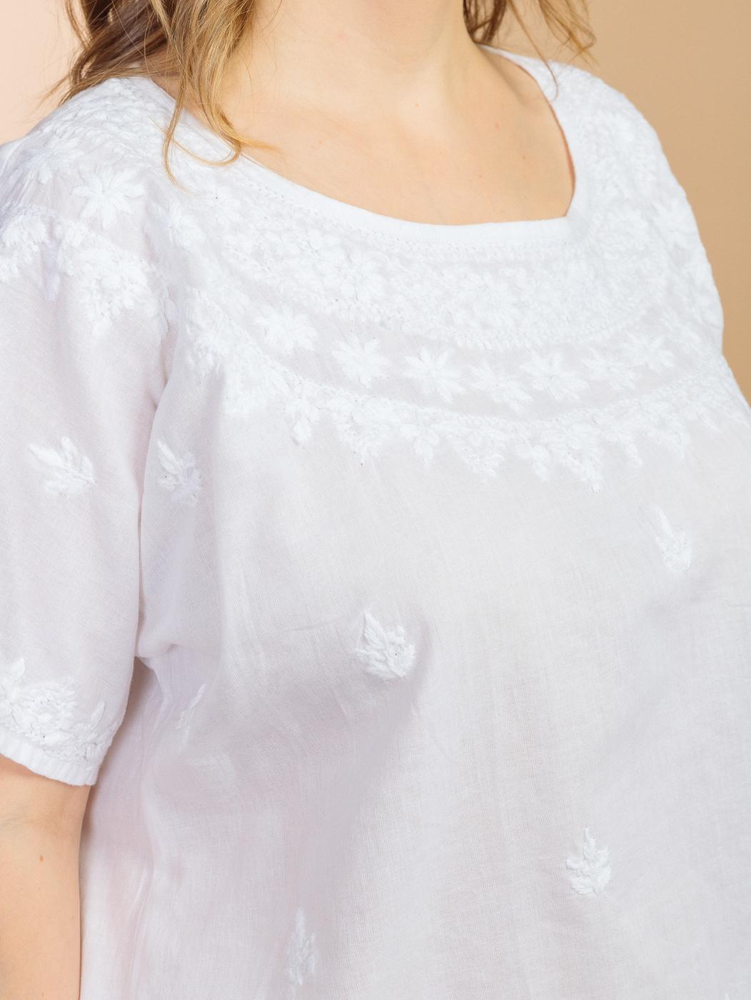 Блузка (хлопок) с вышивкой