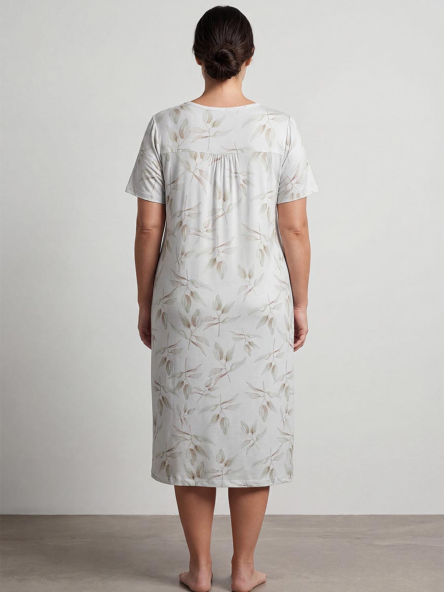 Женская сорочка "Leaves Plus Size"