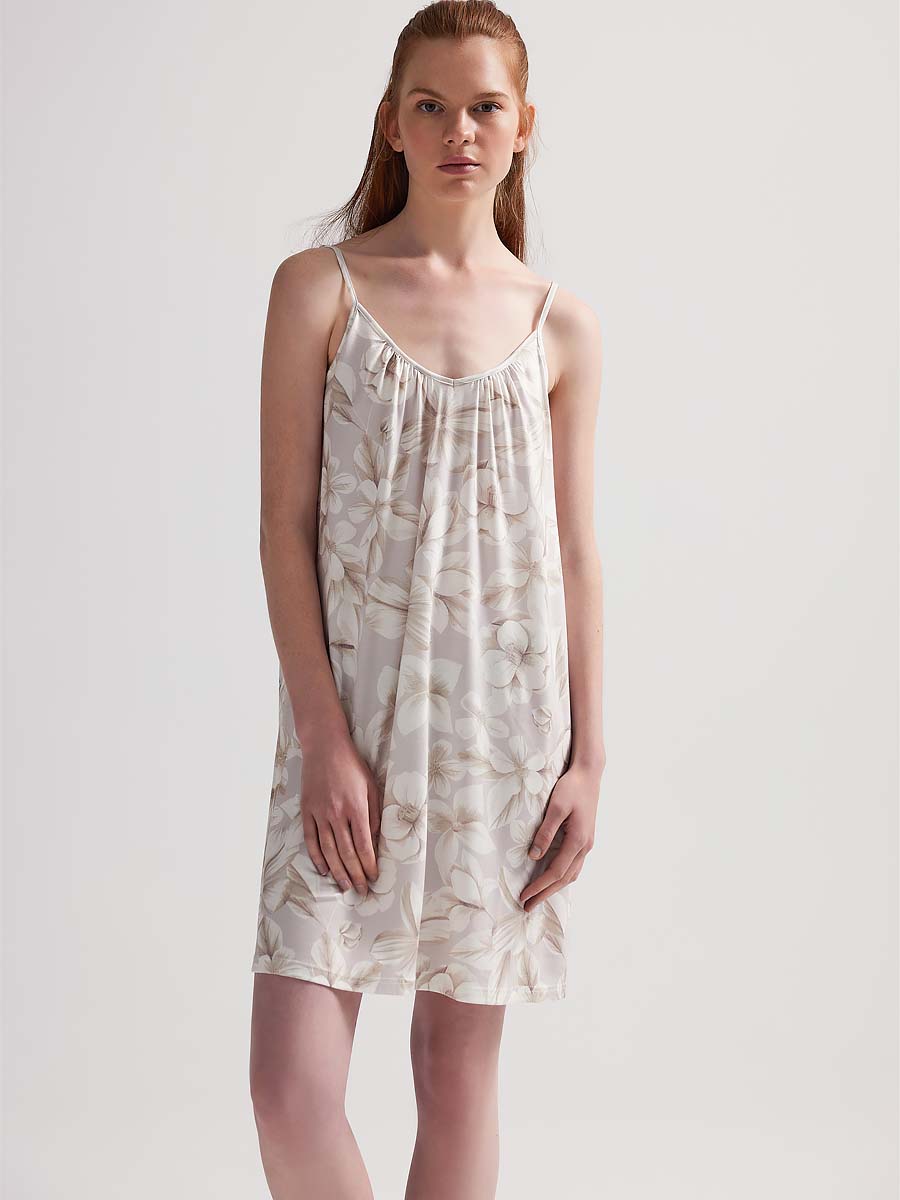 Женская сорочка "Beige Flower Viscose"