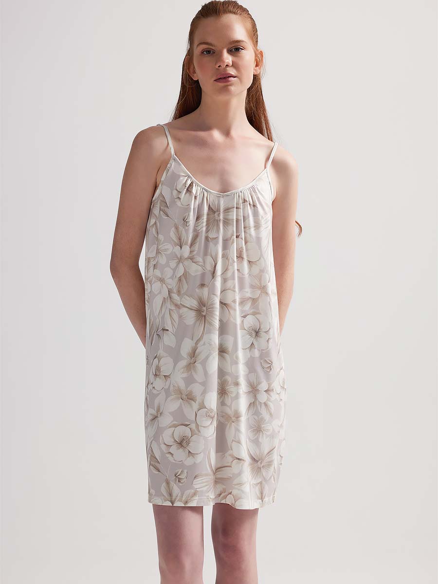 Женская сорочка "Beige Flower Viscose"