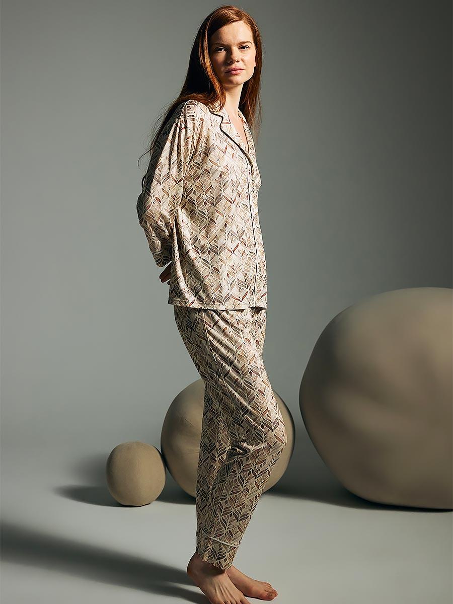 Пижама женская "Brown Leaf Viscose"