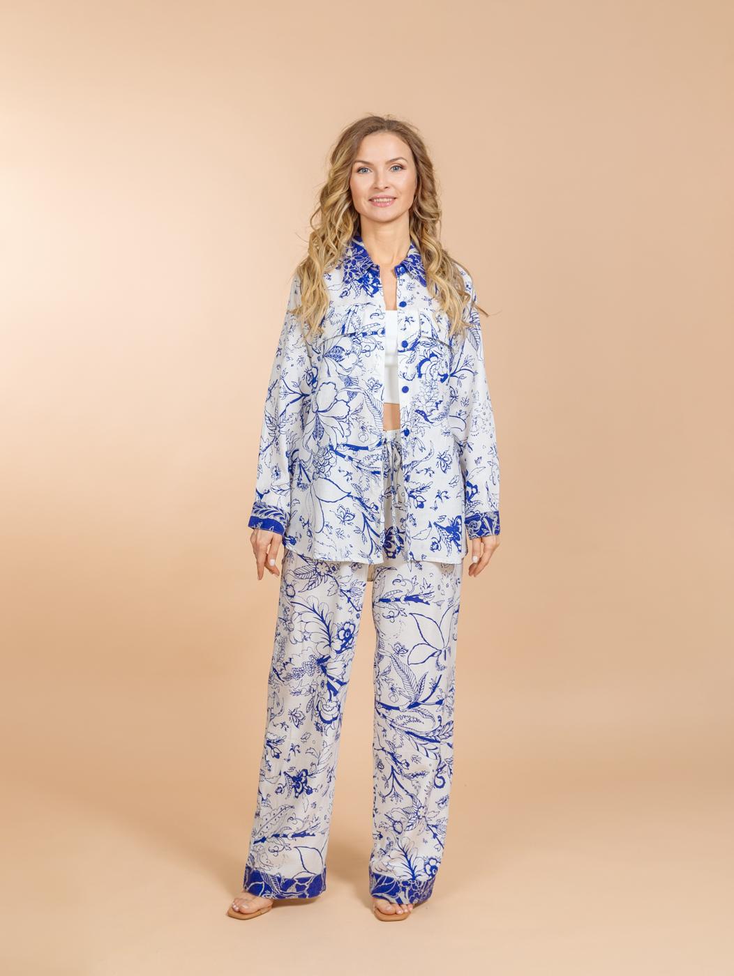 Брючный костюм (вискоза,лен)