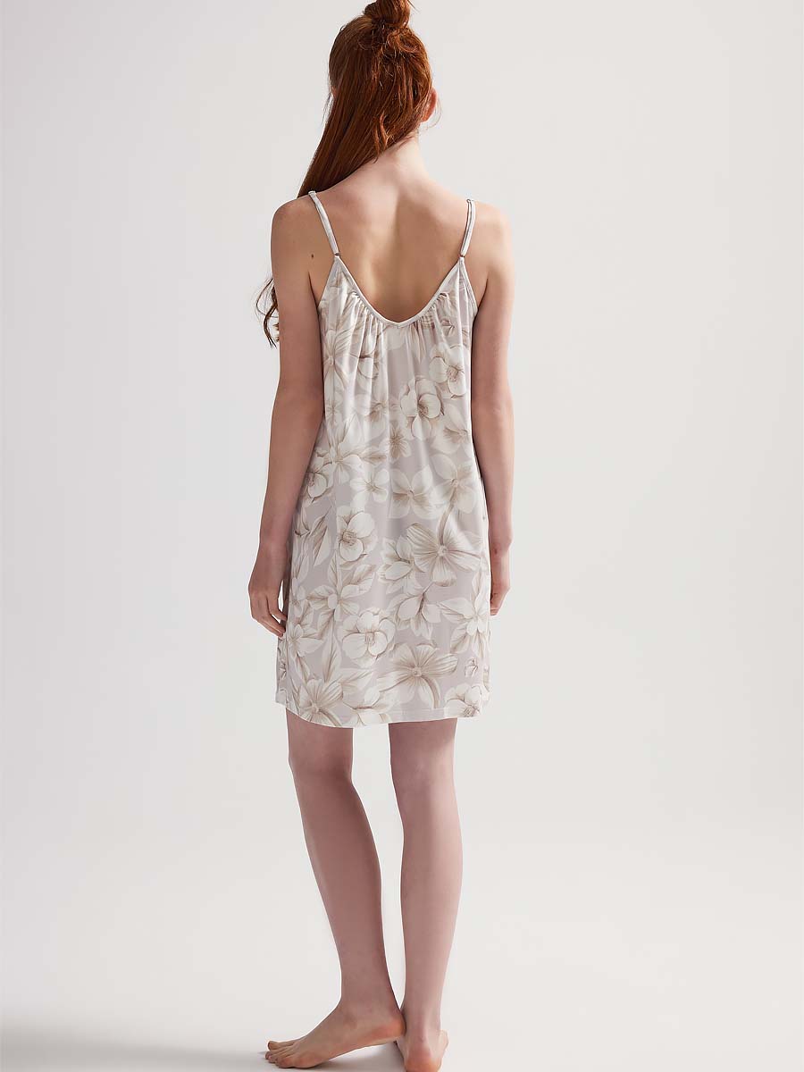 Женская сорочка "Beige Flower Viscose"