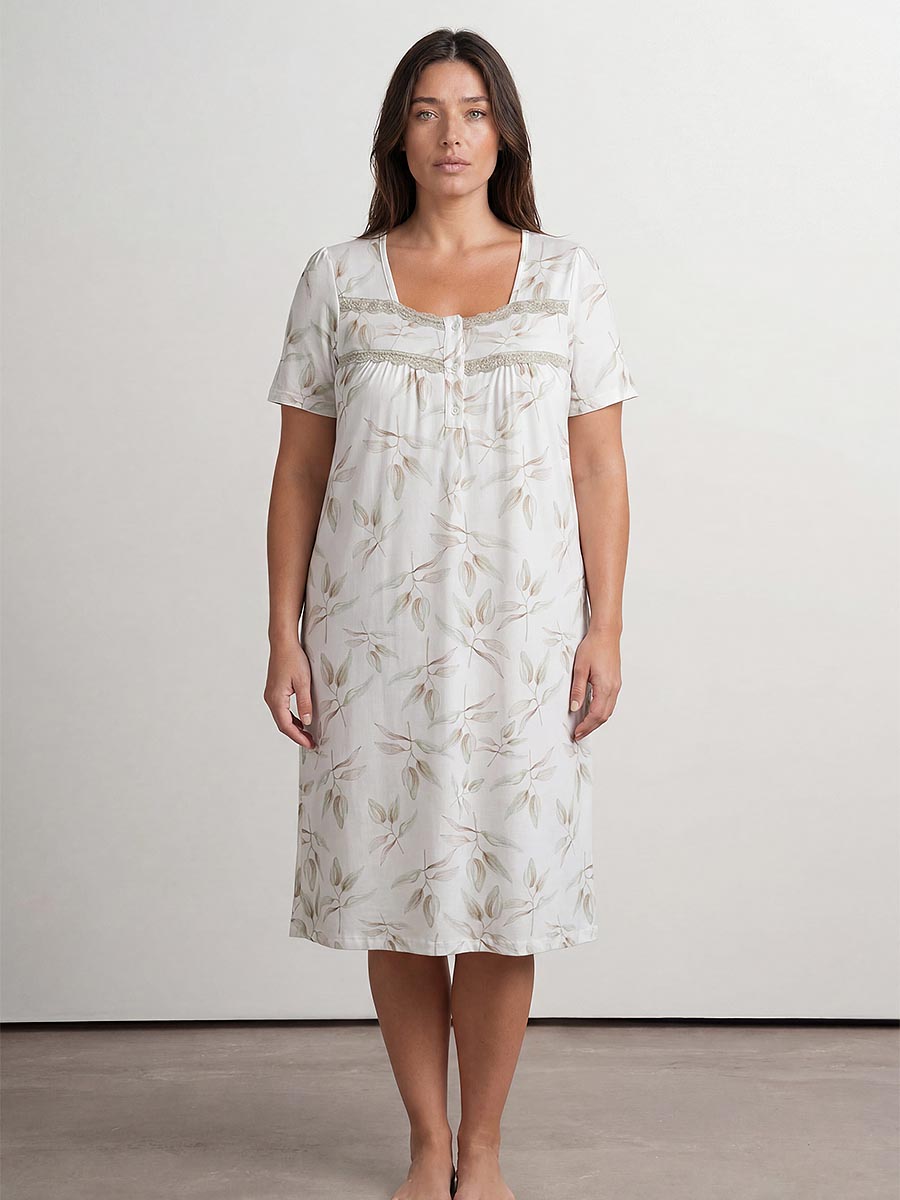 Женская сорочка "Leaves Plus Size"