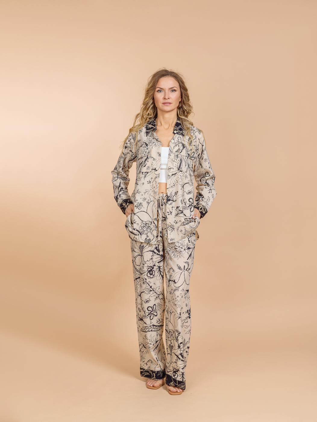 Брючный костюм (вискоза,лен)