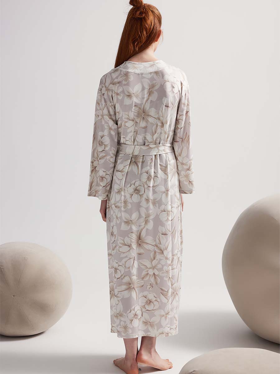 Халат женский "Beige Flower Viscose"