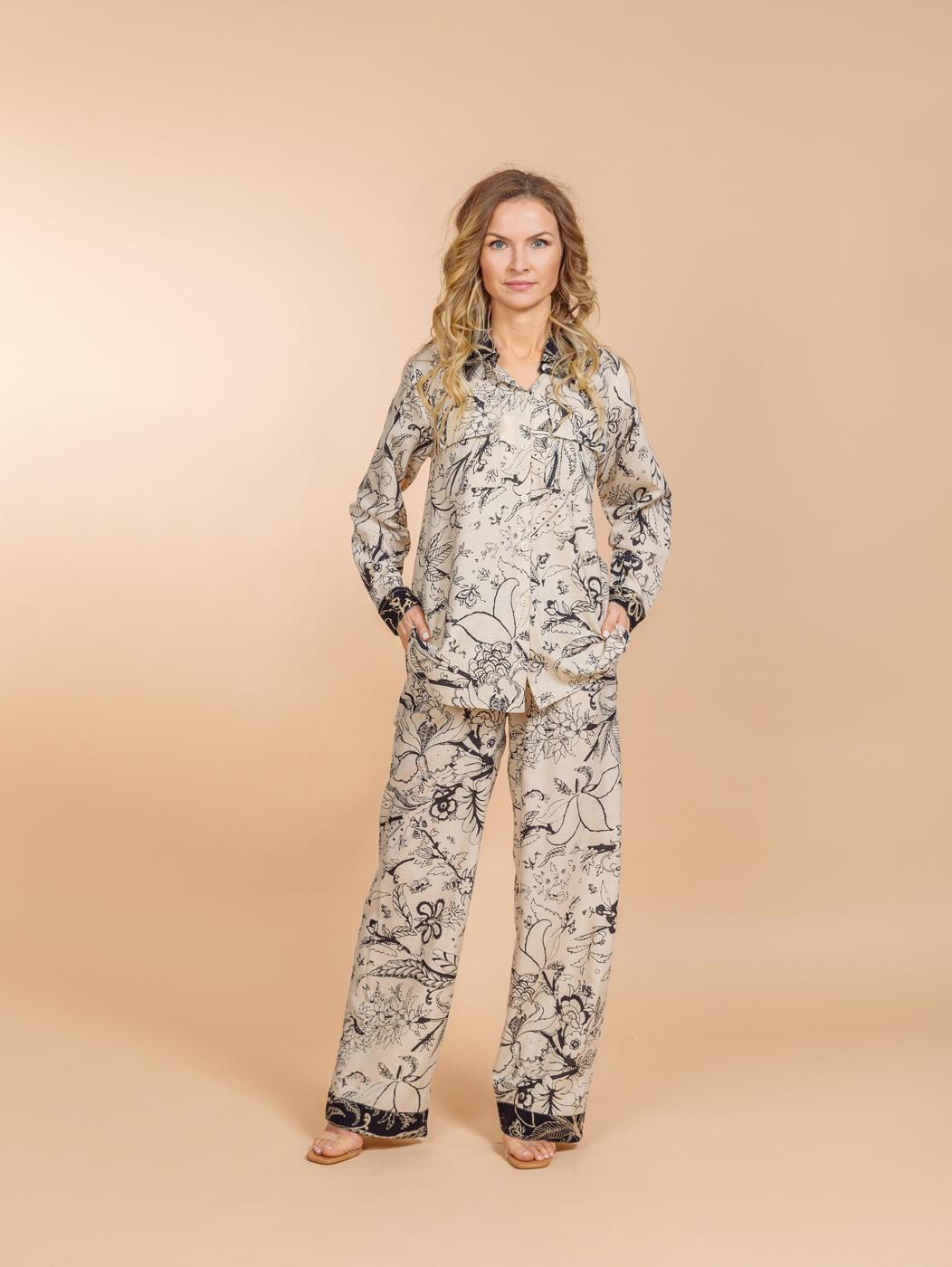 Брючный костюм (вискоза,лен)