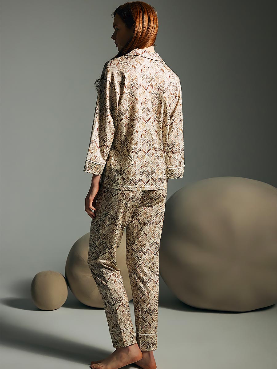 Пижама женская "Brown Leaf Viscose"