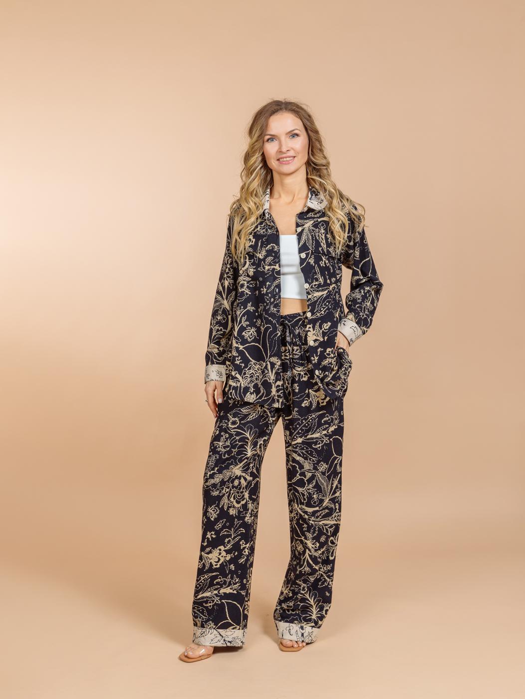 Брючный костюм (вискоза,лен)