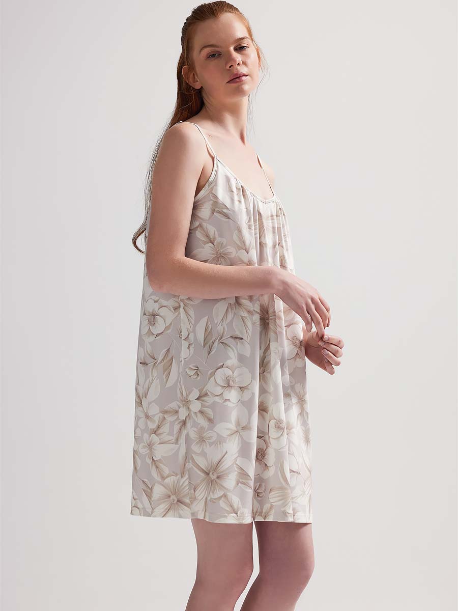 Женская сорочка "Beige Flower Viscose"