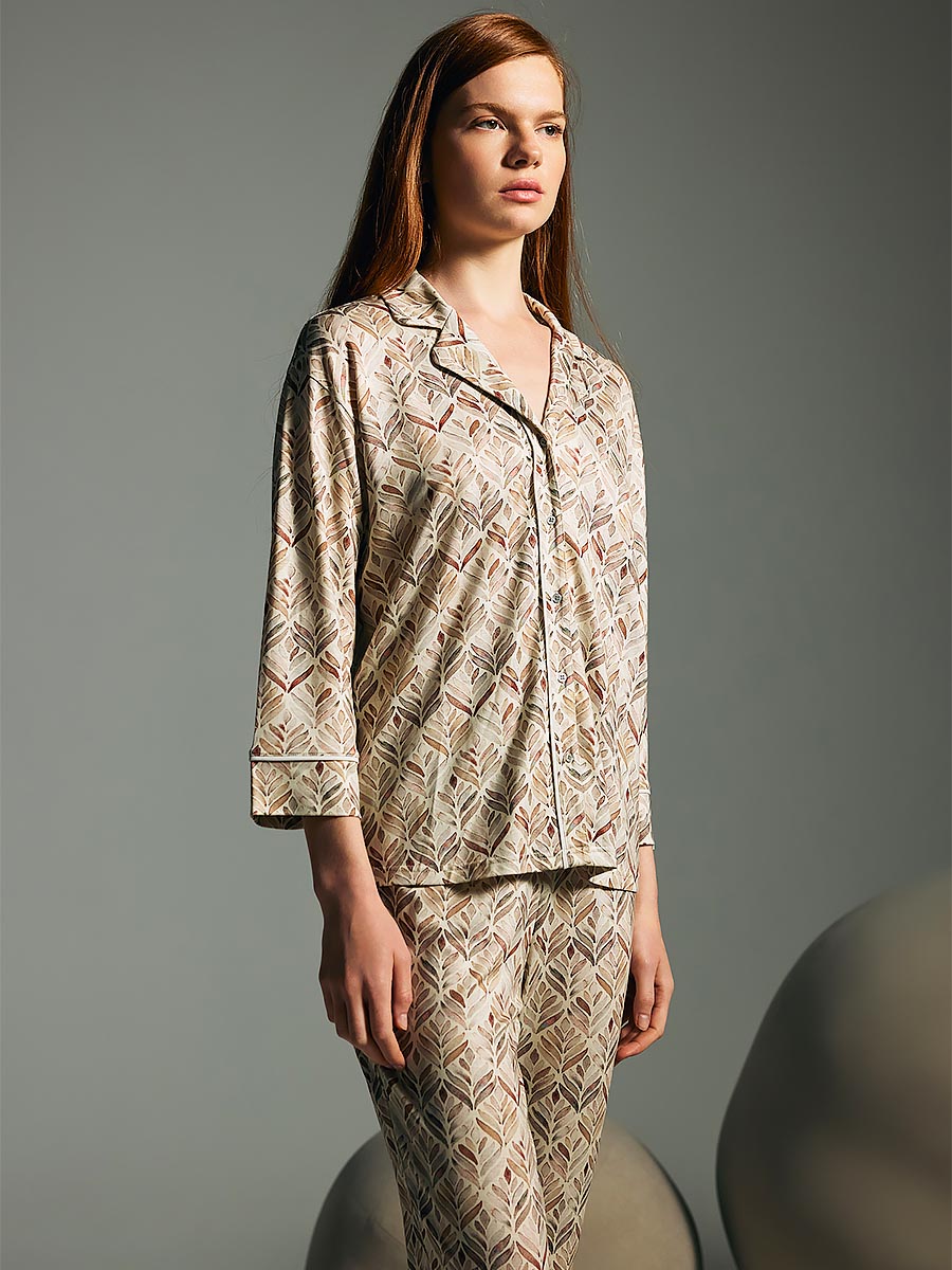Пижама женская "Brown Leaf Viscose"