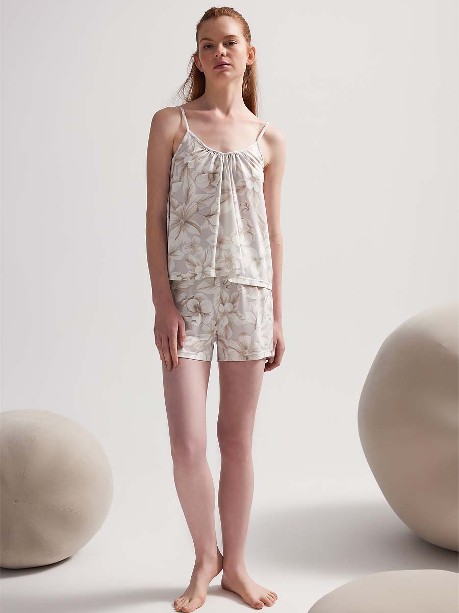 Пижама женская "Beige Flower Viscose"