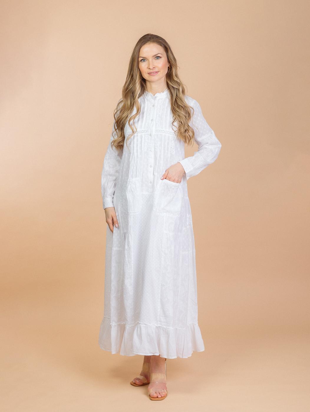 Платье (хлопок) с вышивкой