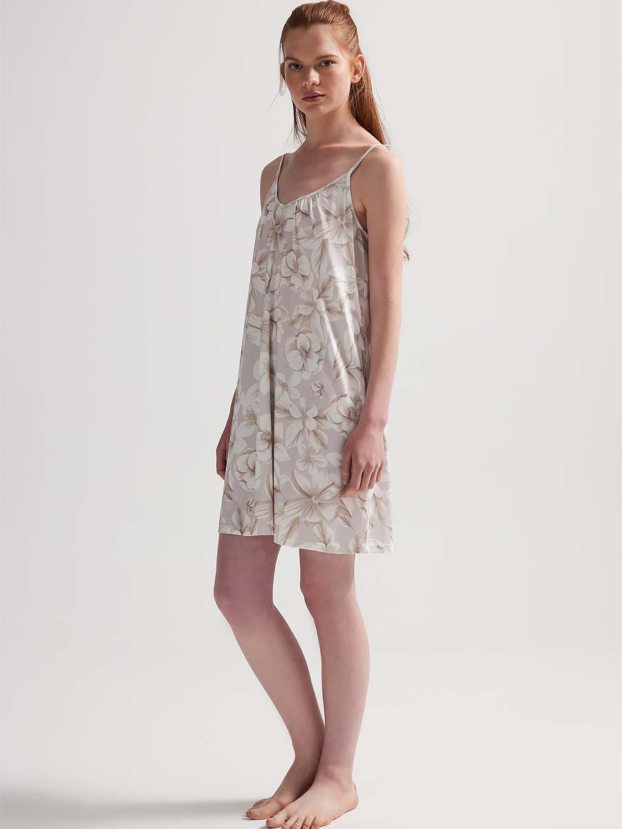 Женская сорочка "Beige Flower Viscose"