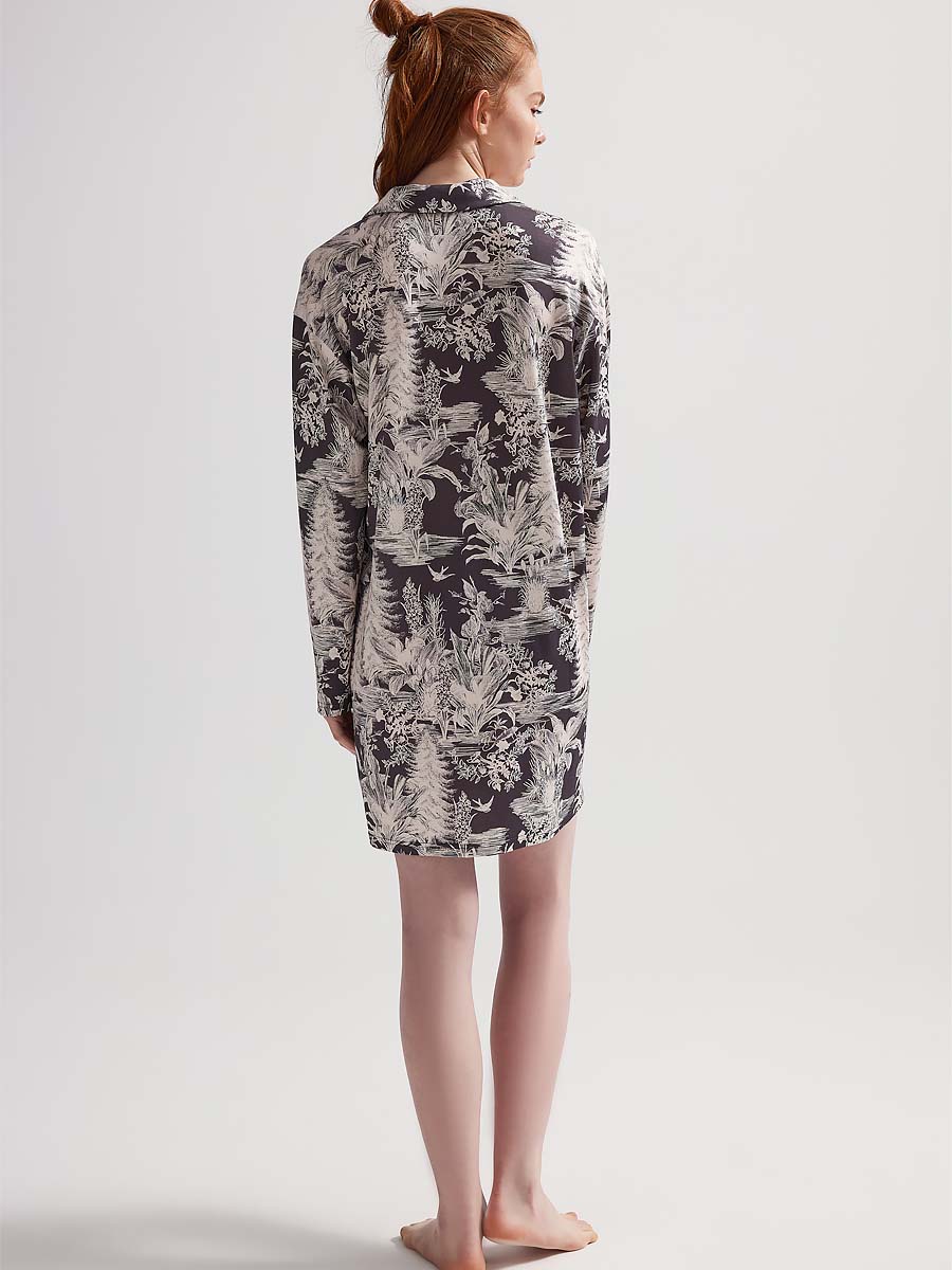 Халат женский "Anthracite Flower Viscose"